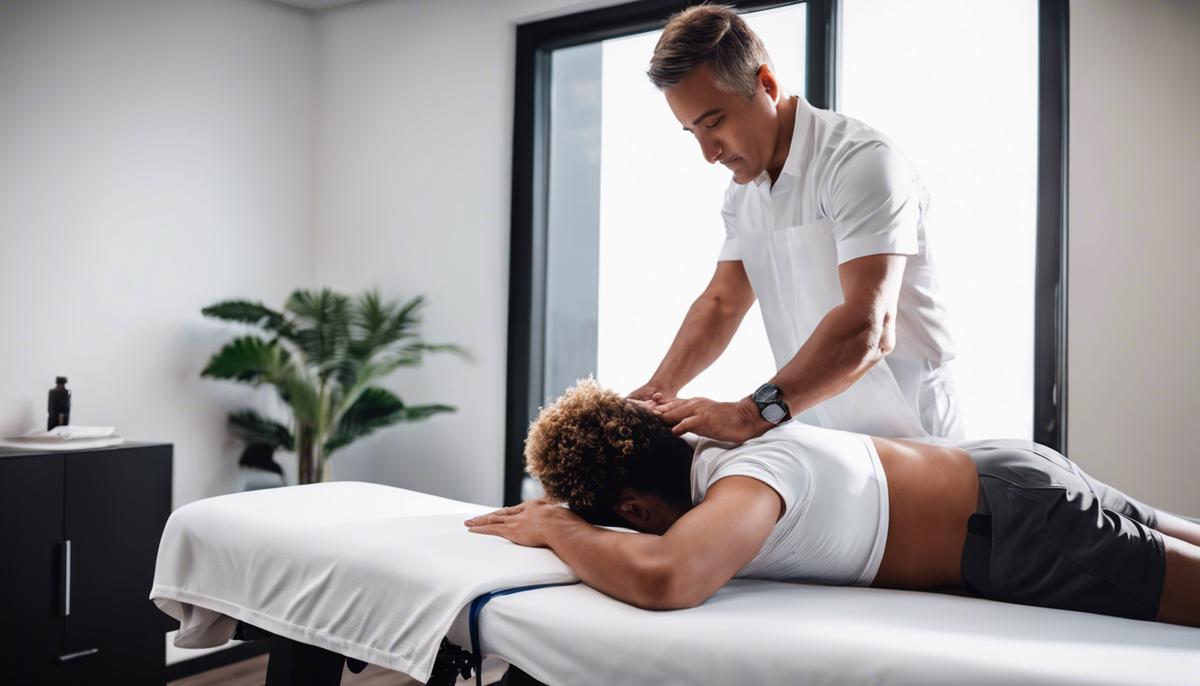 Image: A stylish person receiving joint chiropractic treatment