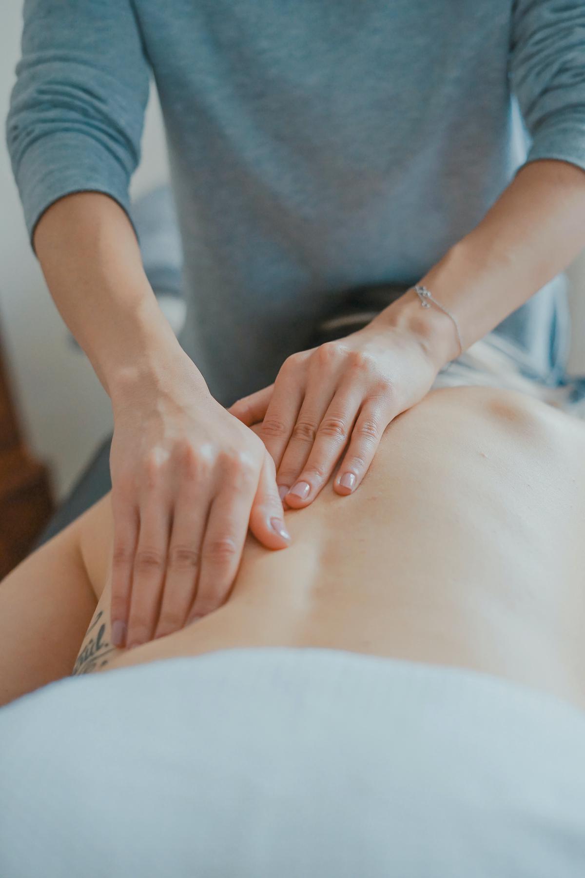 Image of a person receiving chiropractic treatment during a session.